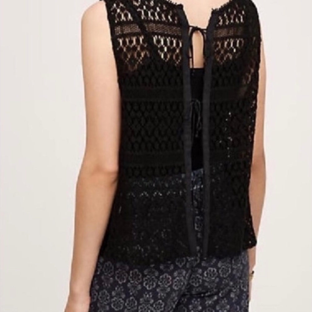 Anthropologie Tiny Crochet Miri Vest Black Over Shirt NWOT - Picture 12 of 12